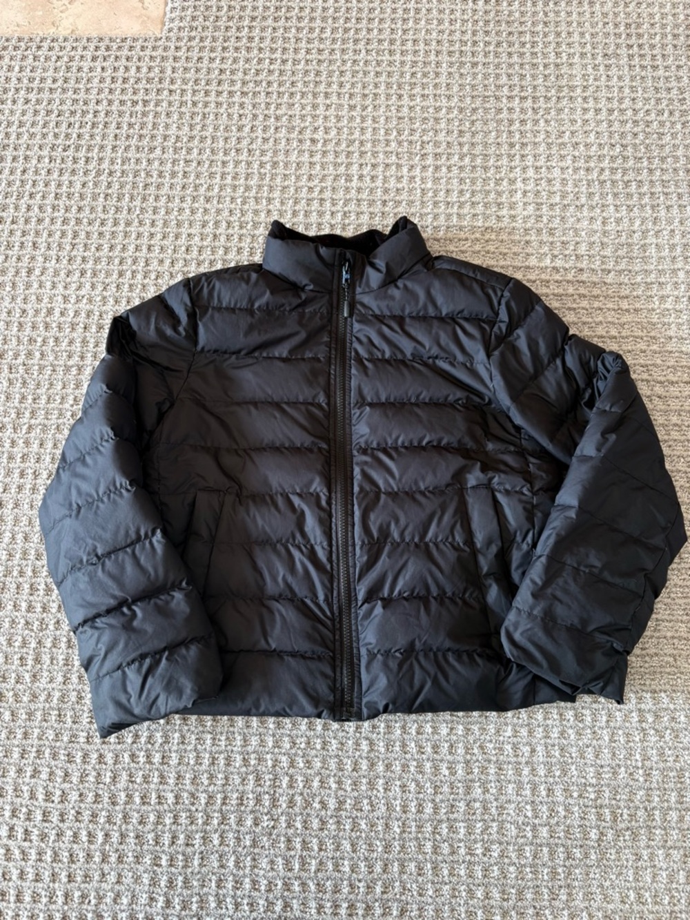 Athleta Girl Black Quilted Jacket with Zipper